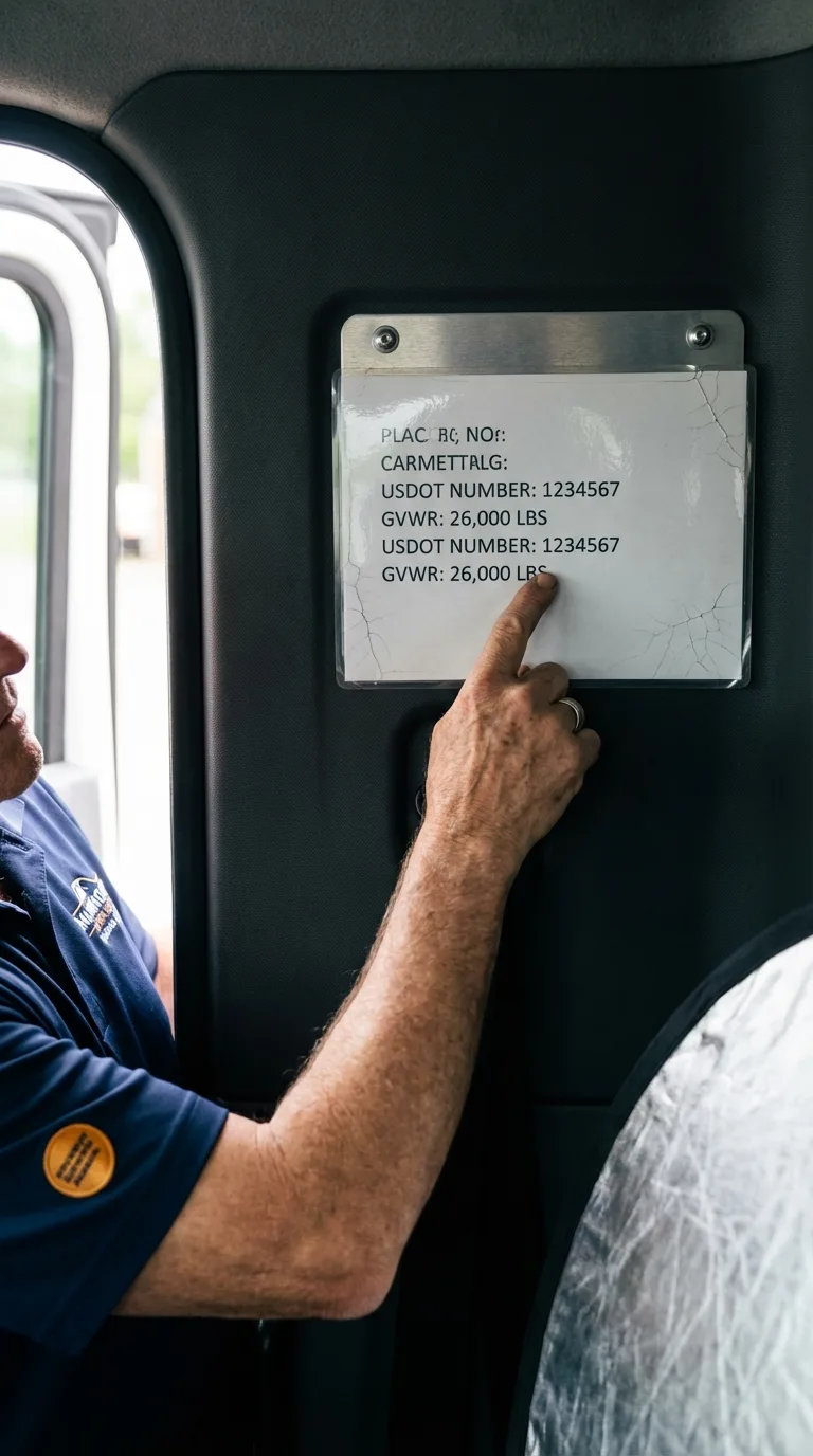 USDOT licensing placard verification in Milford